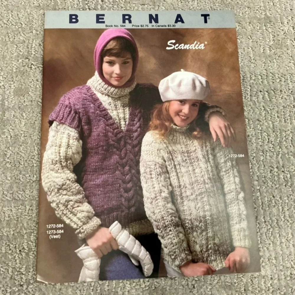 Lot 7 Vintage Knitting Crochet Pattern Books Womens Mens Bernat Bucilla Patons